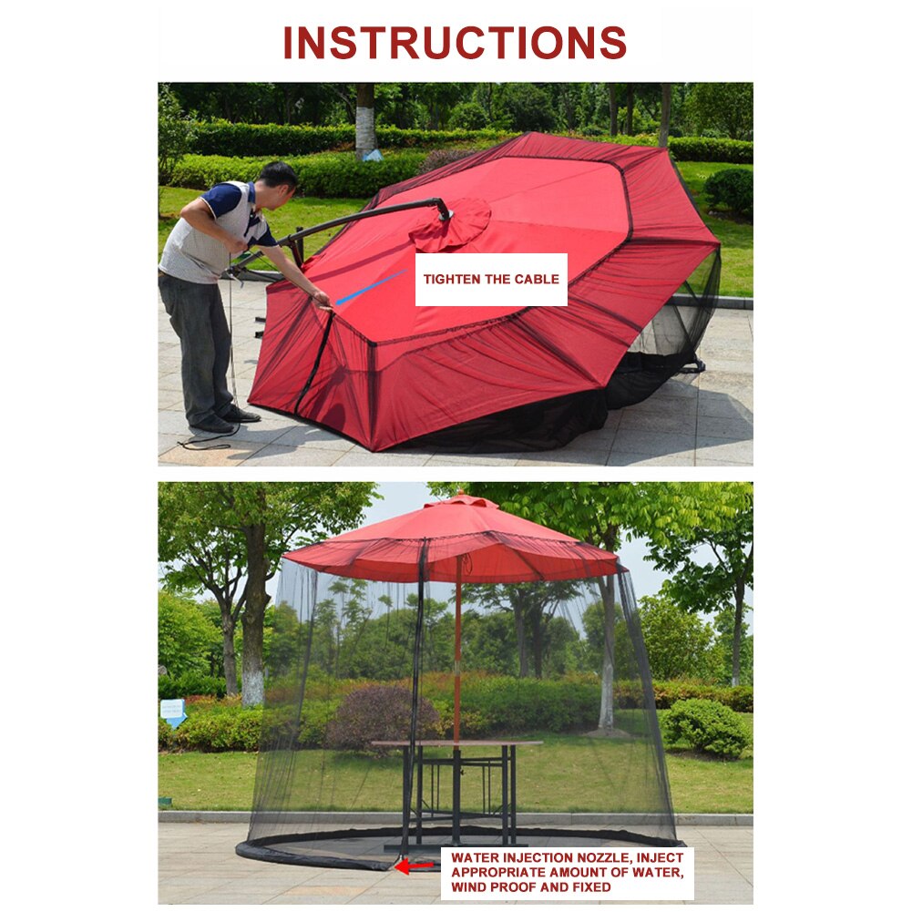 Cheap Goat Tents 300x230cm Cover Parasol Anti Mosquito Installation Straight Outdoor Umbrella Cover Mosquito Net Mesh Garden Deck Tents 